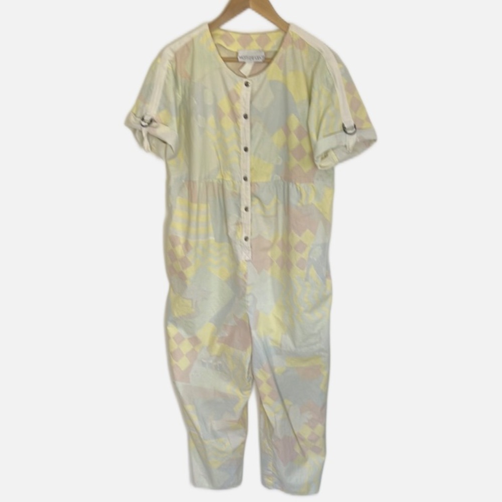 Vintage 80’s Motherhood Maternity pastel cotton geometric animal print j…